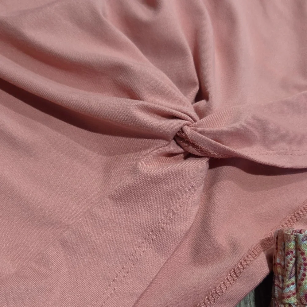 Btween Girls Pink Twist Front Crop Top and Paisley Wide Leg Pants Set Size 6